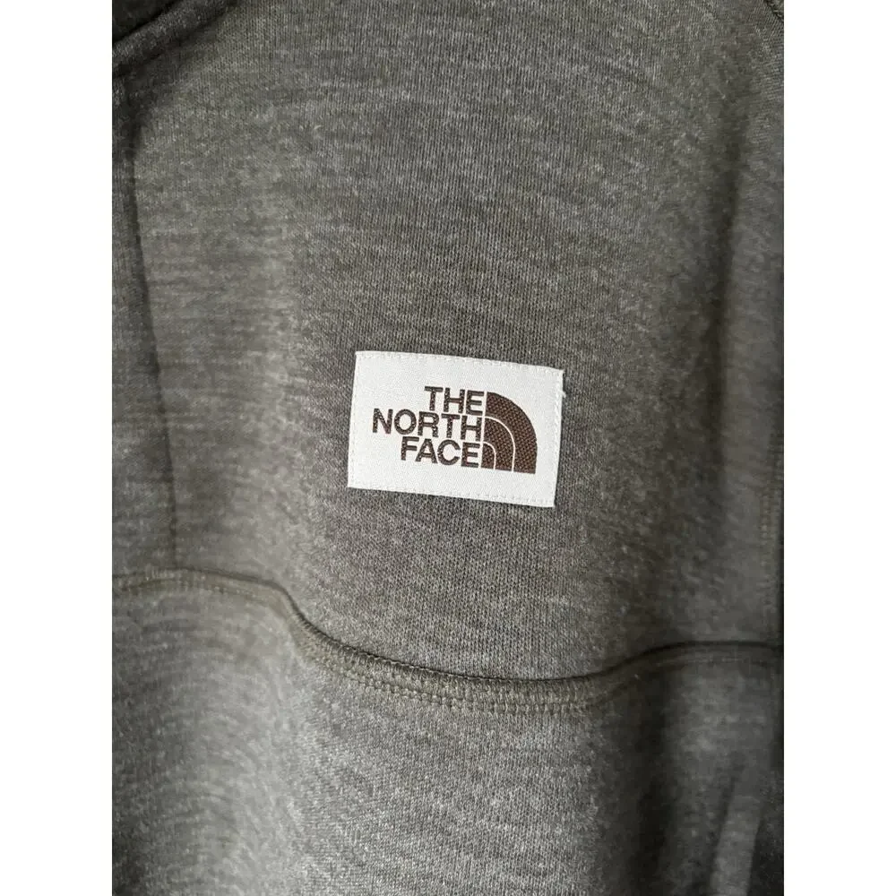The North Face Mens Pullover XL Green Mock Neck Pockets Sweatshirt Sherpa Lined